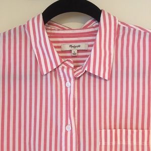 Madewell - Pink striped button down blouse